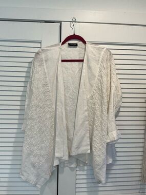 Eva Tralala linen blend cover up/ blazer lagenlook lightweight sustainable O/S